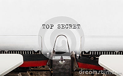 Text Top Secret typed on typewriter. Business and financial concept Stock Photo