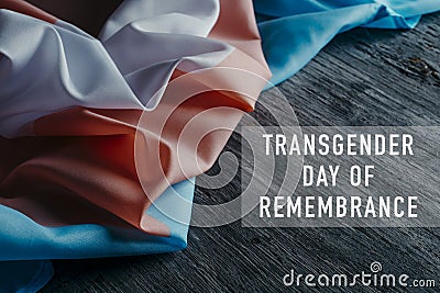 Text transgender day of remembrance, and flag Stock Photo