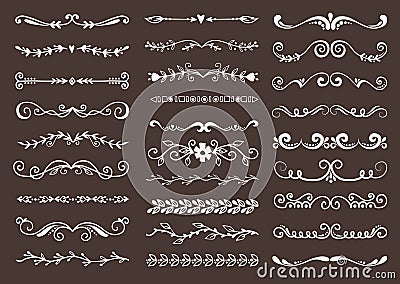 Text vector divider grunge retro vintage book design element text separators decoration large selection of diverse Vector Illustration