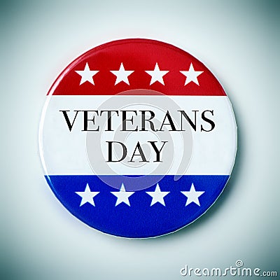 Text veterans day in a badge Stock Photo