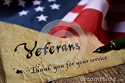 Text veterans than you for your service Stock Photo