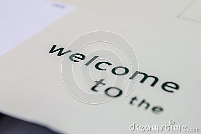 Text Welcome Stock Photo