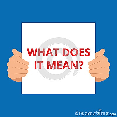 text What Does It Mean question Cartoon Illustration