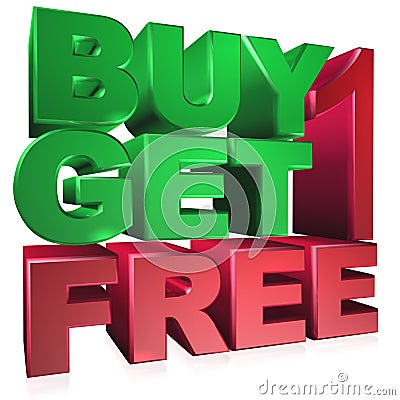 Buy one get one free Stock Photo