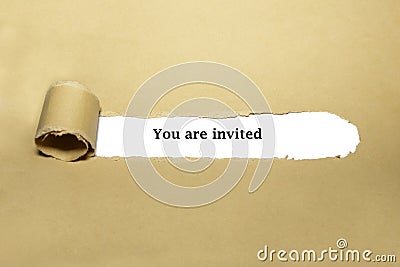 You Are Invited Torn Paper Concept Stock Photo