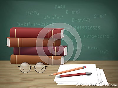 Textbook on the desk Vector Illustration