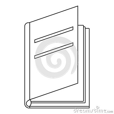 Textbook icon, outline style. Cartoon Illustration