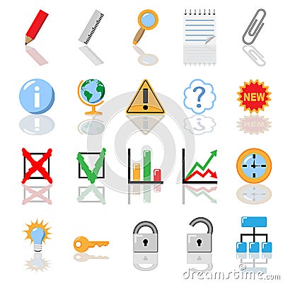 Textbook icon set Vector Illustration