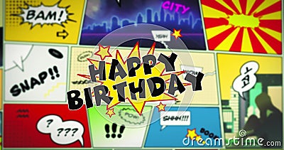 Texte De Bulle Du Discours De Joyeux Anniversaire Au Premier Plan De La Bande Dessinee Coloree Banque De Videos Video Du Comique Texte Texte De Bulle Du Discours De Joyeux Anniversaire Au Premier Plan De La Bande Dessinee Coloree Banque De Videos Video Du Comique Texte