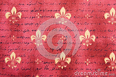 Textile background with Fleur de Lis Stock Photo