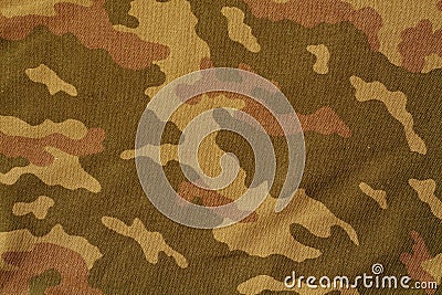 Textile camouflage uniform color background pattern. Stock Photo