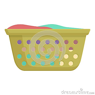 Textile clothes of basket icon cartoon . Laundry pot Stock Photo