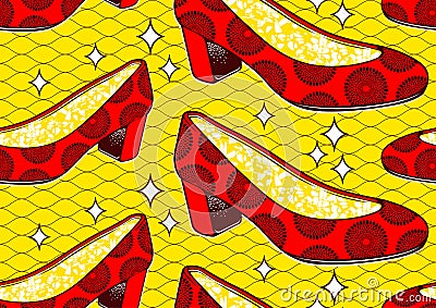 Textile fashion african print fabric super wax Vector Illustration