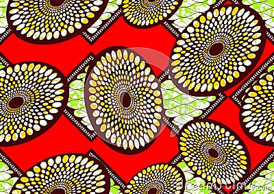 Textile fashion african print fabric super wax Vector Illustration