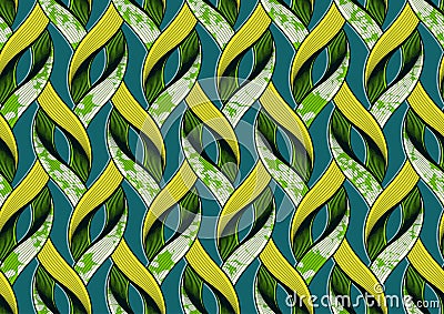 Textile fashion african print fabric super wax Vector Illustration