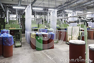 Textile industry. Cotton carding system Stock Photo