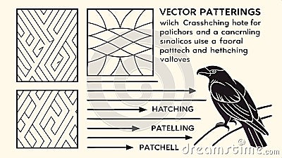 Bird pattern swatches, vector design textile pattern samples set. vector design Generative AI Vector Illustration