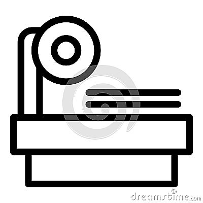 Textile roll equipment icon, outline style Vector Illustration