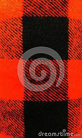 Textile Texture, Plaid , Orange and Black Stock Photo