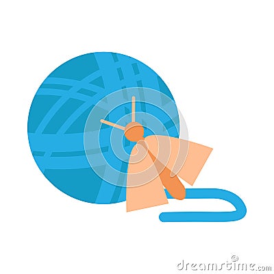 Textile Waste Ball Moth Eaten Knitting Wool Icon Vector Illustration