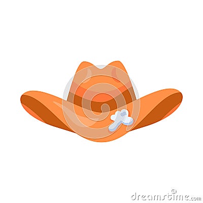 Textile Waste Stained Cowboy Hat Flat Icon Stock Photo