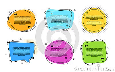 Texting boxes. Quote text design info boxes. Quotation chat bubbles. Speech citation balloons. Vector set Vector Illustration