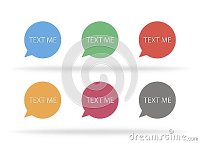 Texting bubble icons set. Message template for chatting and conversation. Chat colored circle to have dialogue. Vector EPS 10 Vector Illustration