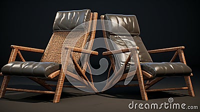Textural Explorations: 3d Model Of Lounge Chairs With Exotic Realism Stock Photo