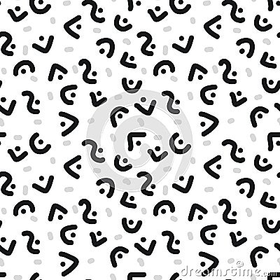 Texture abstract curve lines and dots seamless pattern background. illustrators drawing. Stock Photo