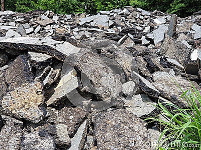 Texture asphalt pieces, shot in the preparation of the old road to the new coverage Stock Photo