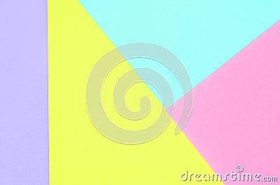 Texture background of fashion pastel colors. Pink, violet, yellow and blue geometric pattern papers. minimal abstract Stock Photo