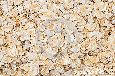 Texture background Heap of rolled oats. Closeup. Top view Stock Photo