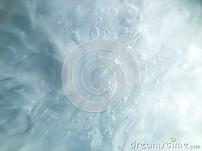 Texture background with hyaluronic acid bubbles. Cosmetics and skin care. Hemp oil. Stock Photo