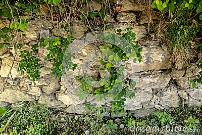 Texture background, old stone wall in an unusual combination. Stock Photo