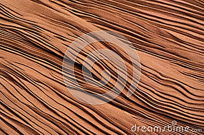 Texture, background, pattern, Fabric gofre brown. Apricot color. Gofre and pleated. the design makes the projects luxurious and Stock Photo