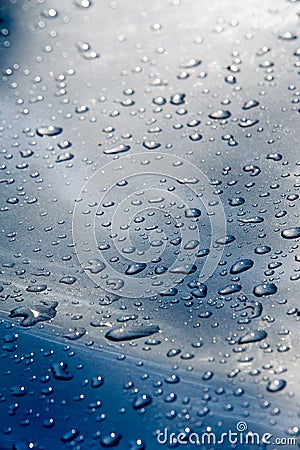 Texture background. raindrops on paintwork. Precipitation in the Stock Photo