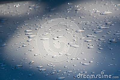 Texture background. raindrops on paintwork. Precipitation in the Stock Photo