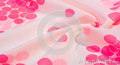 Texture Background, Red Polka Dot Patterned Silk Fabric Create fun customization and design. Create designs, postcards, posters Stock Photo