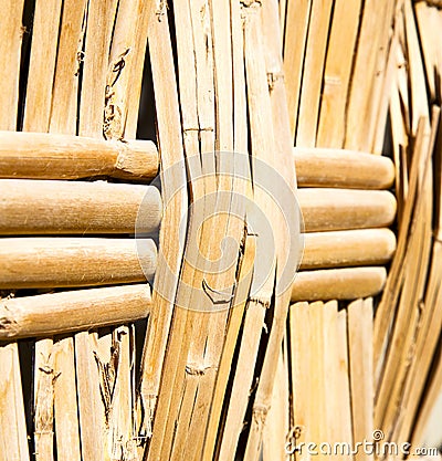 texture bamboo in morocco africa brown natural line closeup Stock Photo