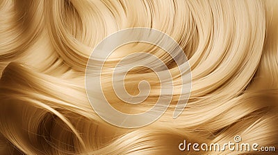 Texture of beautiful hair blonde color. Close up of silky luxury curly hair. Hair background Stock Photo
