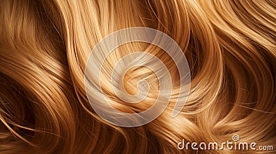 Texture of beautiful hair ginger color. Close up of silky luxury curly hair. Hair background Stock Photo