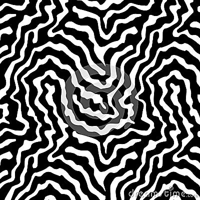 Zebra skin texture black and white Vector Illustration