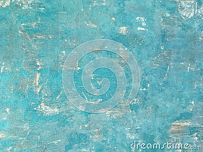 Texture of a blue old shabby wooden background. Structure of a vintage turquoise painted coating of wood. Stock Photo