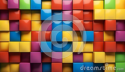 Texture of bright multi-colored building blocks Stock Photo