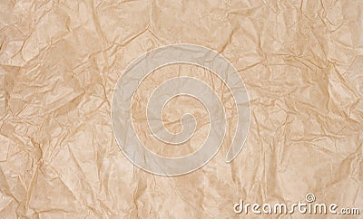 Texture of brown crumpled craft paper, full frame Stock Photo