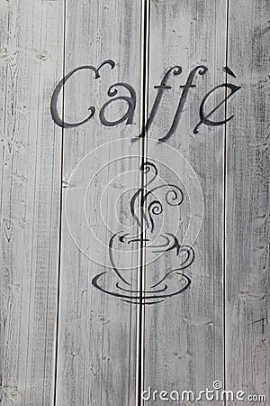 Texture: cafe wooden door in Rome Stock Photo