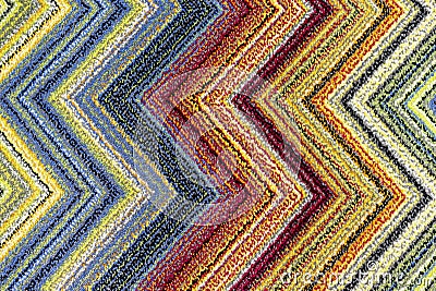 The texture of the carpet with bright multi-colored zigzags Stock Photo