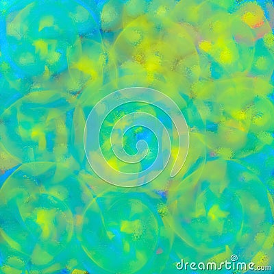 Background with blurred texture of glowing transparent spirals or colored yellow circular lines for textiles, posters or Stock Photo