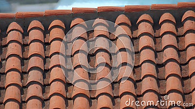 Texture clay tile roof Stock Photo