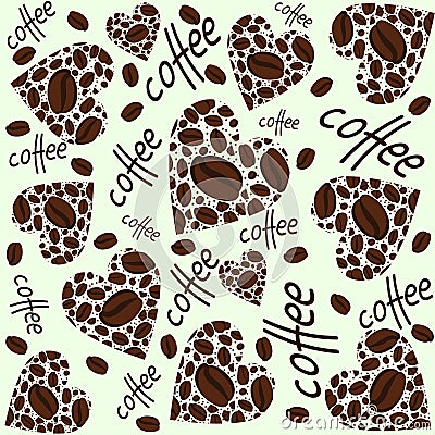Texture. Coffee heart Vector Illustration